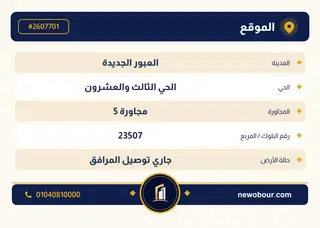 أرض - تم التخصيص 209 م² عمارة سكني — مدينة العبور الجديدة، الحي الثالث والعشرون، مجاورة 5 — بطاقة الإعلان — 3