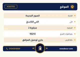 أرض - تم التخصيص 209 م² عمارة سكني — مدينة العبور الجديدة، الحي التاسع، مجاورة 2 — بطاقة الإعلان — 4