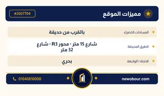 أرض - تم التخصيص 209 م² عمارة سكني — مدينة العبور الجديدة، الحي الثالث والعشرون، مجاورة 6 — بطاقة الإعلان — 5