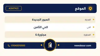 أرض - تم التخصيص 276 م² عمارة سكني — مدينة العبور الجديدة، الحي الثامن، مجاورة 6 — بطاقة الإعلان — 4