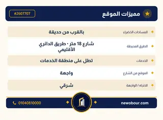 أرض - تم التخصيص 276 م² عمارة سكني — مدينة العبور الجديدة، الحي الثامن، مجاورة 6 — بطاقة الإعلان — 5