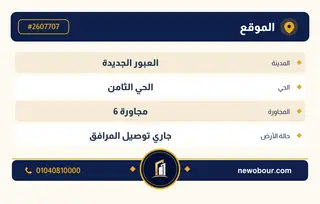 أرض - تم التخصيص 276 م² عمارة سكني — مدينة العبور الجديدة، الحي الثامن، مجاورة 6 — بطاقة الإعلان — 4