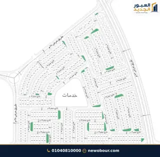 أرض - تم التخصيص 209 م² عمارة سكني — مدينة العبور الجديدة، الحي السابع عشر، مجاورة 7 — من المجاورة — المخطط العام — 6