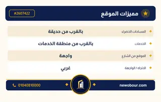 أرض - تم التخصيص 276 م² عمارة سكني — مدينة العبور الجديدة، الحي الثامن، مجاورة 6 — بطاقة الإعلان — 5