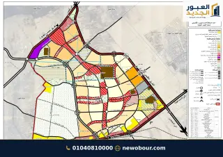 أرض - تم التخصيص عمارة سكني — مدينة العبور الجديدة، الحي الثالث والعشرون، مجاورة 4 — من المدينة — خريطة مناطق الخدمات — 8