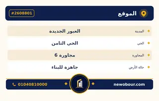 أرض - تم التخصيص 276 م² عمارة سكني — مدينة العبور الجديدة، الحي الثامن، مجاورة 6 — بطاقة الإعلان — 4
