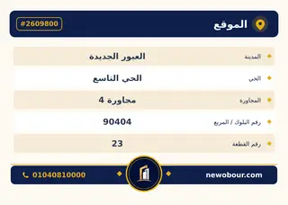 أرض - تم التخصيص 350 م² عمارة سكني — مدينة العبور الجديدة، الحي التاسع، مجاورة 4 — بطاقة الإعلان — 4